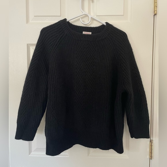 Demylee New York Chelsea Wool Mohair Cable Chunky Knit Sweater Black Large - Picture 2 of 6